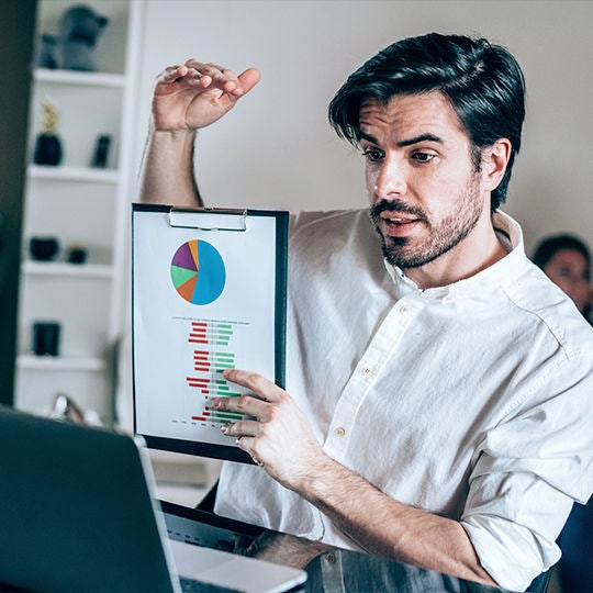 man working with his laptop