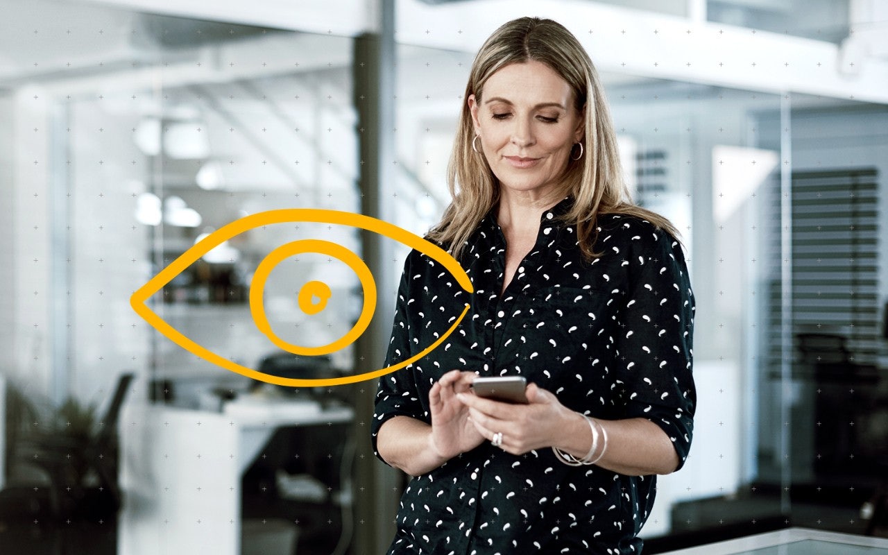 woman using her phone