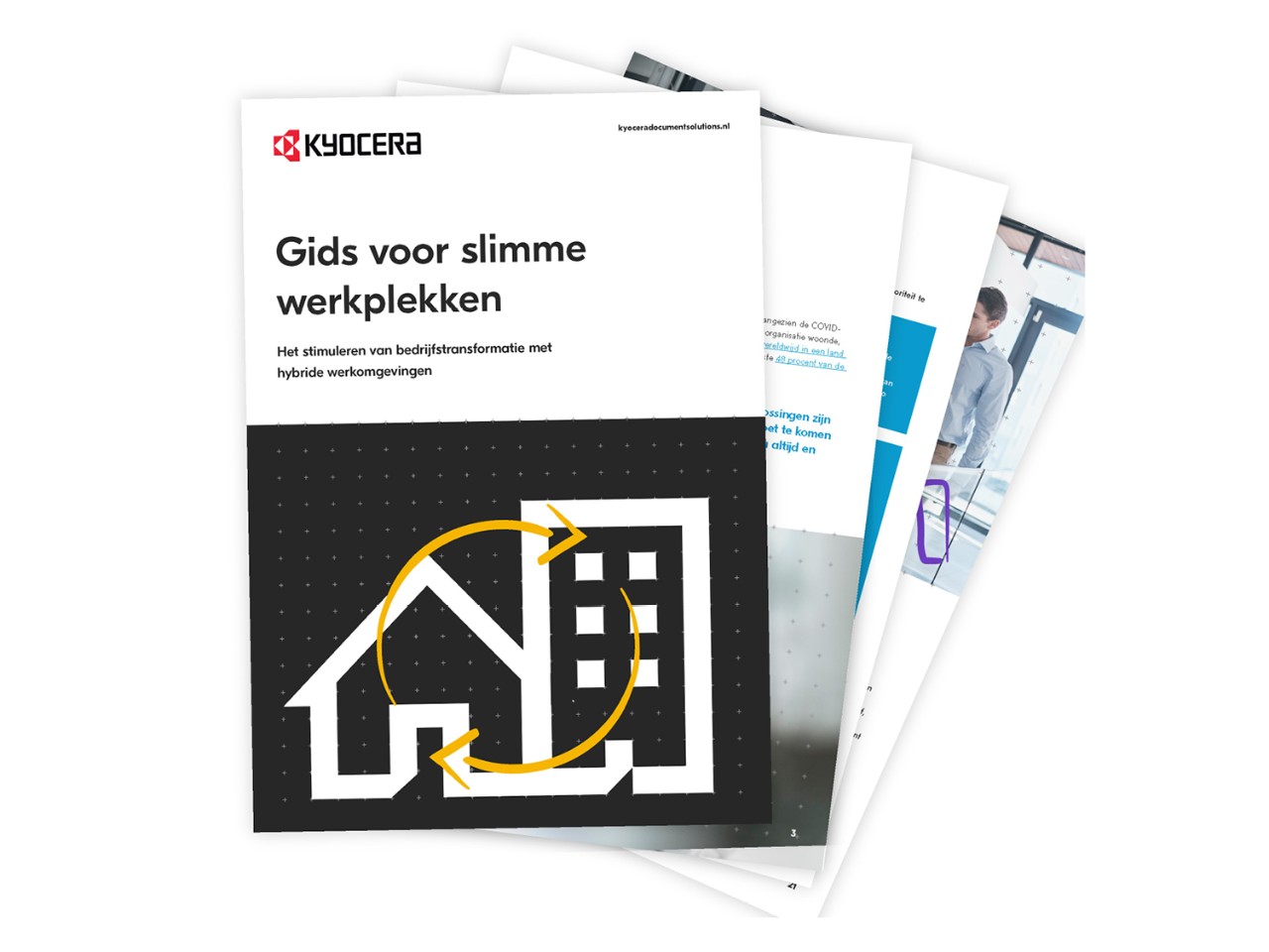 people working in a hybrid workspace